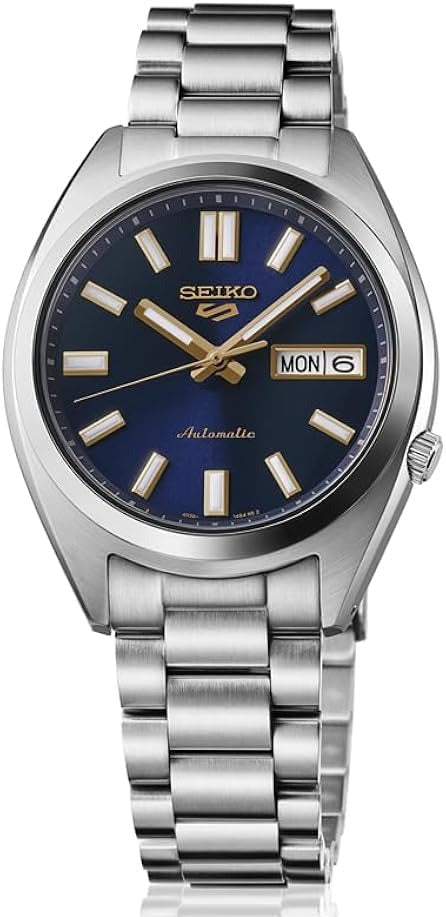Seiko 5 Sports Automatic Blue Dial Silver Steel Strap Watch for Men - SRPL55K1