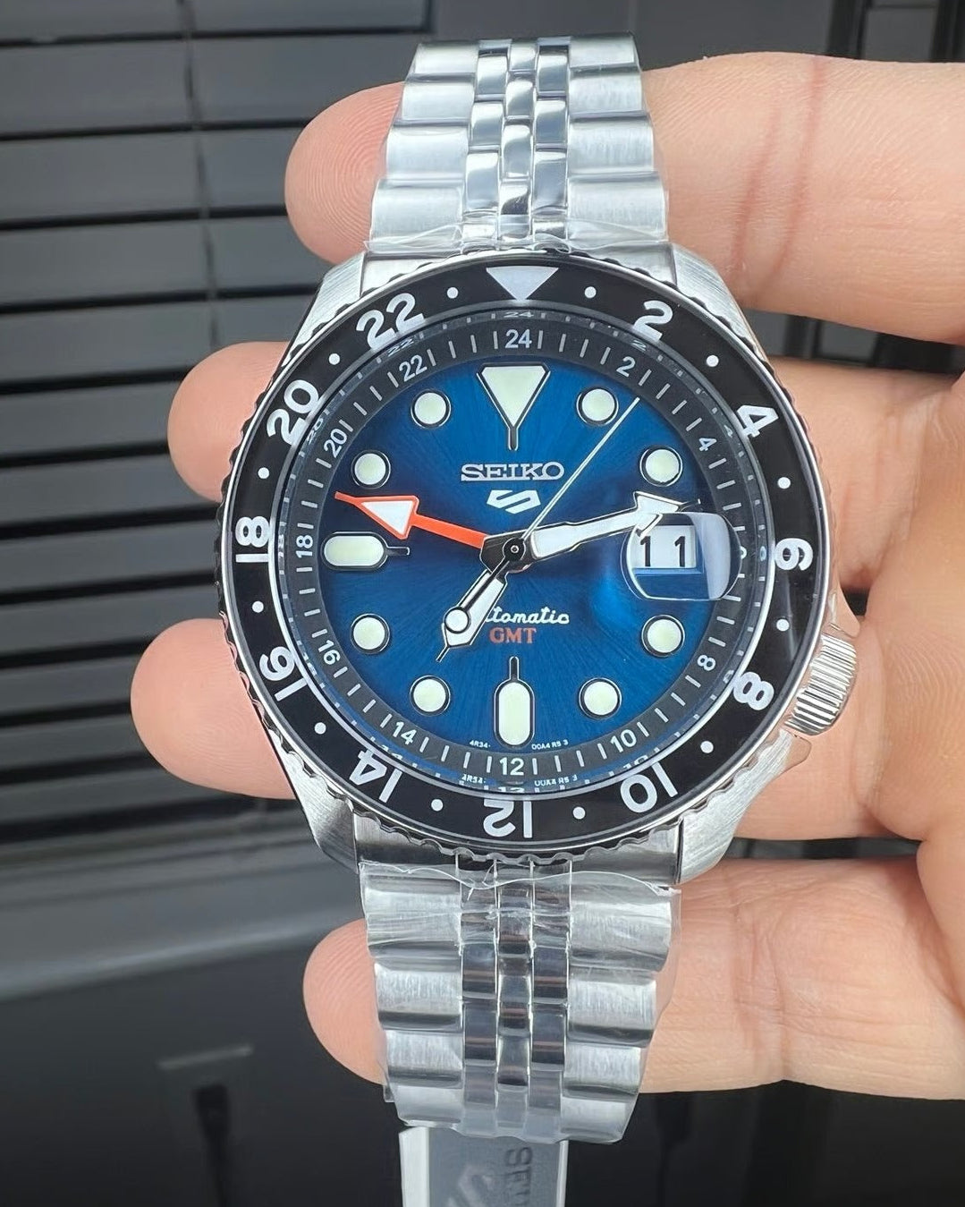 Seiko 5 Sports SKX Racers Heritage Velocity Blue Dial Silver Steel Strap Watch for Men - SSK045K1