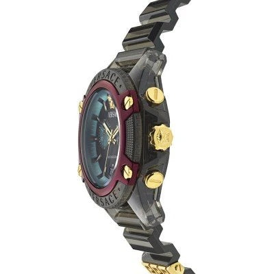  Shop Authentic Versace Icon Active Chronograph Black Dial Black Rubber Strap Unisex Watch - VE8P00224 - Luxxuri