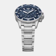  Shop Authentic Emporio Armani World Explorer Chronograph Blue Dial Silver Steel Strap Watch for Men - AR11681 - Luxxuri