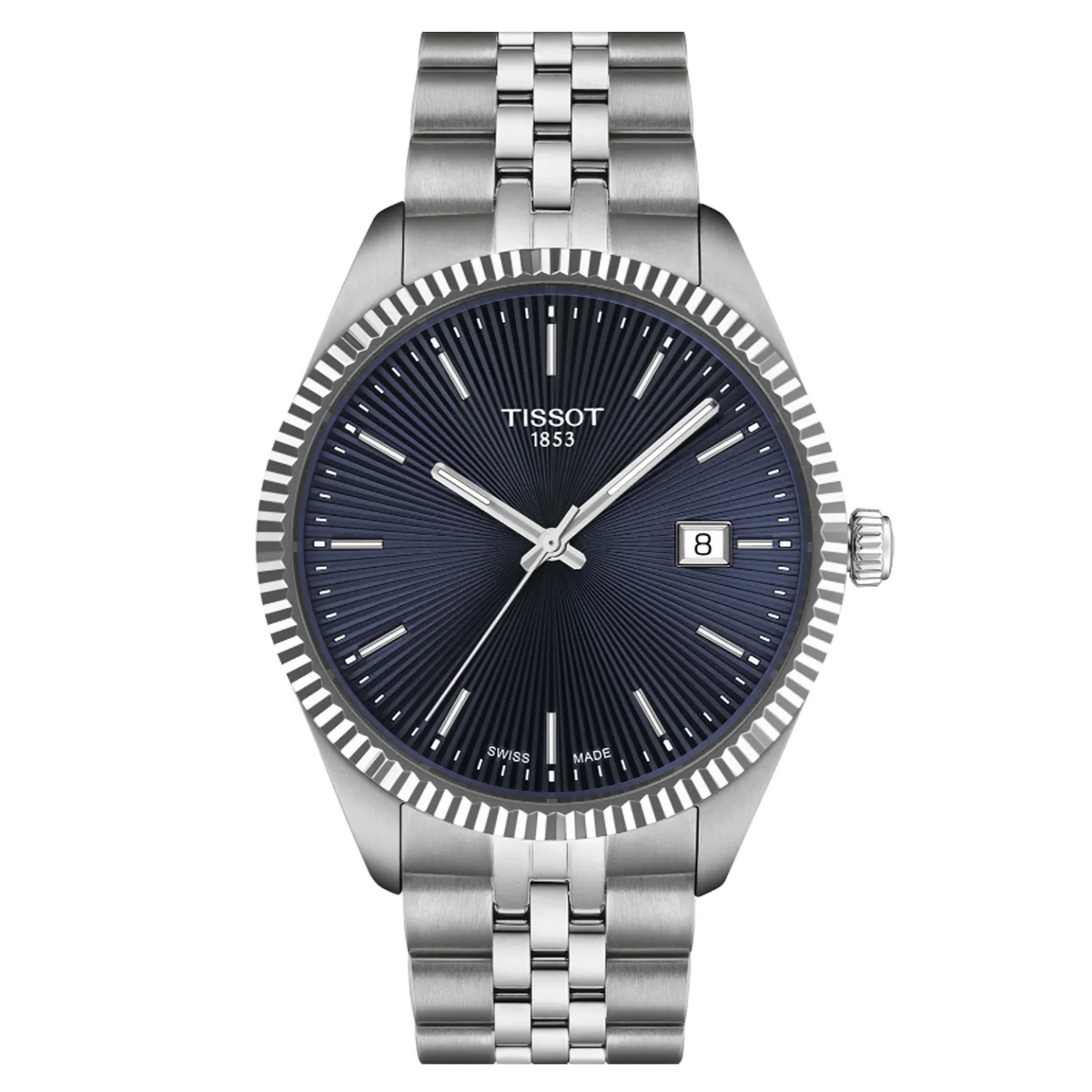 Tissot Ballade Quartz Blue Dial Silver Steel Strap Watch for Men - T156.410.11.041.00
