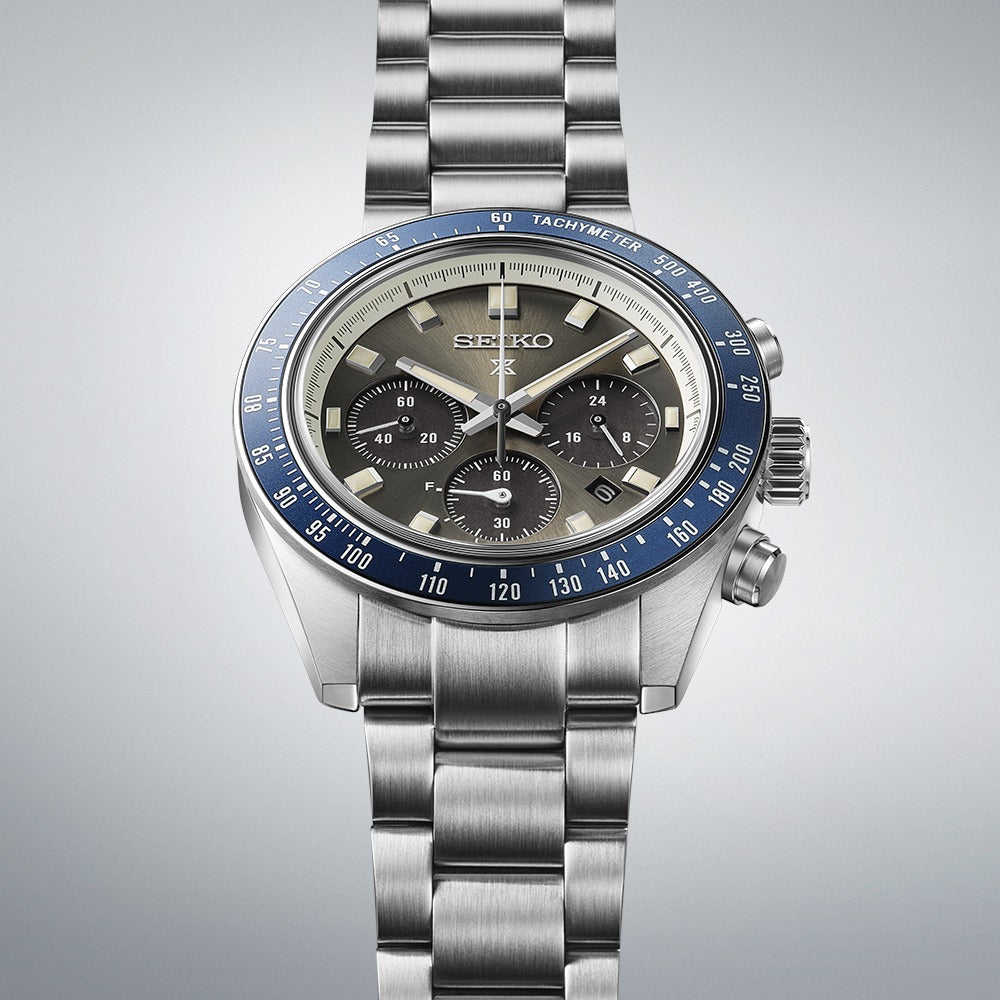  Shop Authentic Seiko Prospex Speedtimer Solar Chronograph Grey Dial Silver Steel Strap Watch for Men - SSC939 - Luxxuri