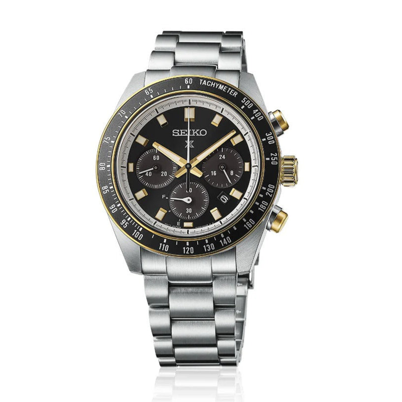  Shop Authentic Seiko Prospex Speedtimer Solar Chronograph Black Dial Silver Steel Strap Watch for Men - SSC941 - Luxxuri