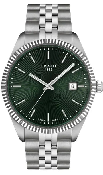 Tissot Ballade Quartz Green Dial Silver Steel Strap Watch for Men - T156.410.11.091.00