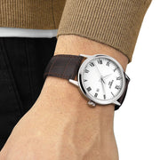 Tissot T Classic Dream Quartz White Dial Brown Leather Strap Watch for Men - T129.410.16.013.00