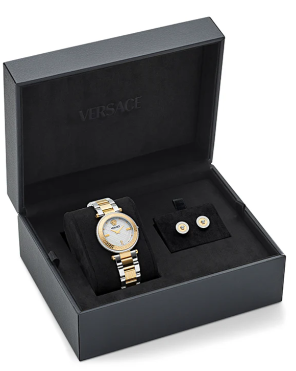  Shop Authentic Versace Reve Analog White Dial Two Tone Steel Strap Watch for Women - VE8B00724 - Luxxuri