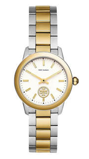 Tory Burch Collins White Dial Two Tone Steel Strap Watch for Women - TBW1306