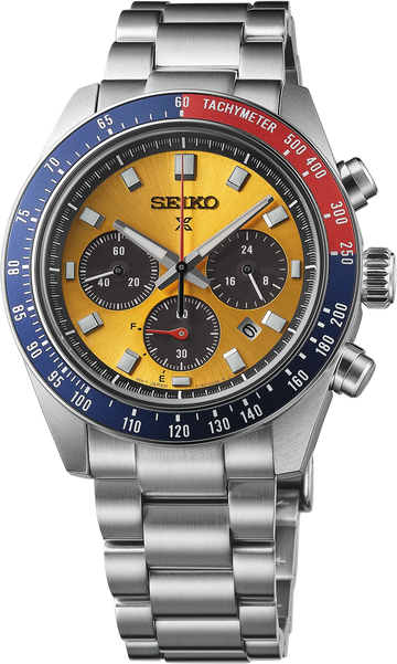  Shop Authentic Seiko Prospex Solar Chronograph 1969 Re-interpretation Orange Dial Silver Steel Strap Watch for Men - SSC947 - Luxxuri