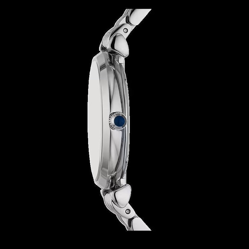 Emporio Armani Gianni T-Bar Blue Dial Silver Steel Strap Watch for Women - AR11627