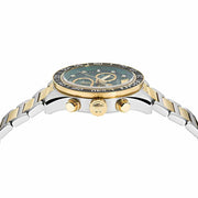  Shop Authentic Versace Greca Dome Chronograph Green Dial Two Tone Steel Strap Watch for Men - VE6K00423 - Luxxuri