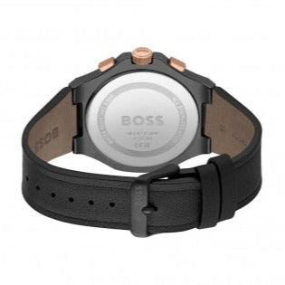  Shop Authentic Hugo Boss Taper Chronograph Black Dial Black Leather Strap Watch for Men - 1514089 - Luxxuri