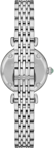 Emporio Armani Gianni T Bar Green Dial Silver Steel Strap Watch for Women - AR11667