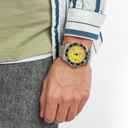Citizen Mechanical Automatic Yellow Dial Silver Steel Strap Watch for Men - NJ0170-83Z