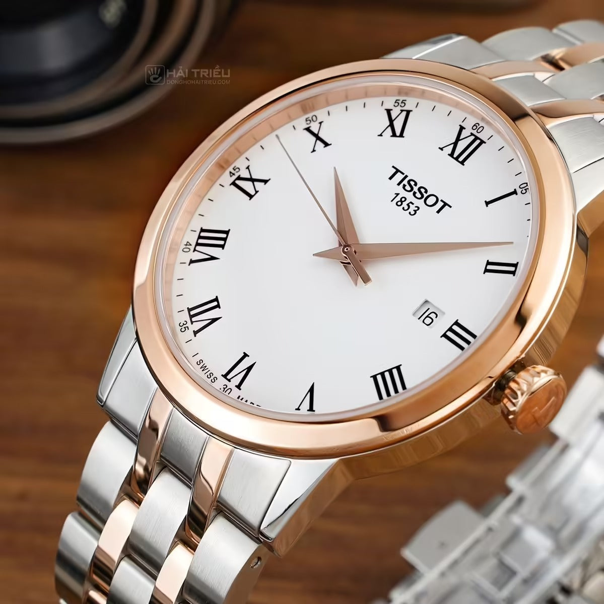 Tissot T Classic Dream Quartz White Dial Two Tone Steel Strap Watch for Men - T129.410.22.013.00