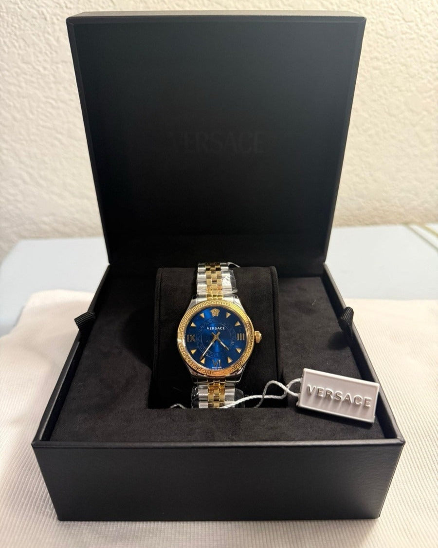  Shop Authentic Versace Hellenyium Quartz Blue Dial Two Tone Steel Strap Watch for Women - VE2S00522 - Luxxuri