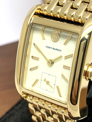 Tory Burch Eleanor White Dial Gold Steel Strap Watch for Women - TBW1060