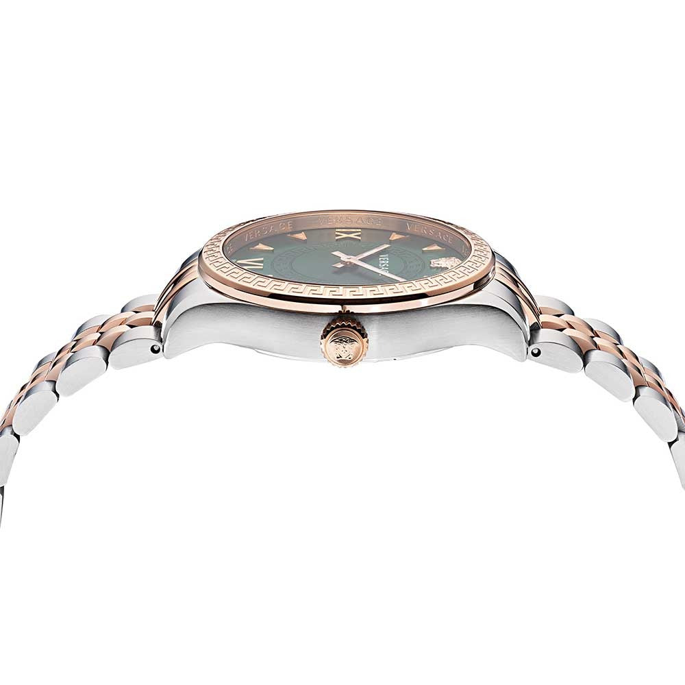  Shop Authentic Versace Hellenyium Quartz Green Dial Two Tone Steel Strap Watch for Women - VE2S00422 - Luxxuri