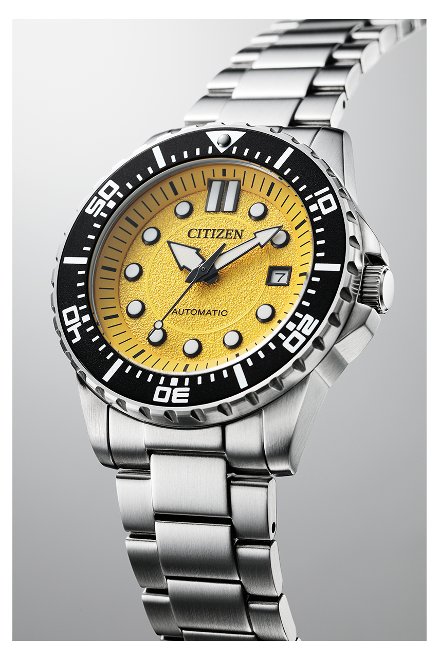 Citizen Mechanical Automatic Yellow Dial Silver Steel Strap Watch for Men - NJ0170-83Z