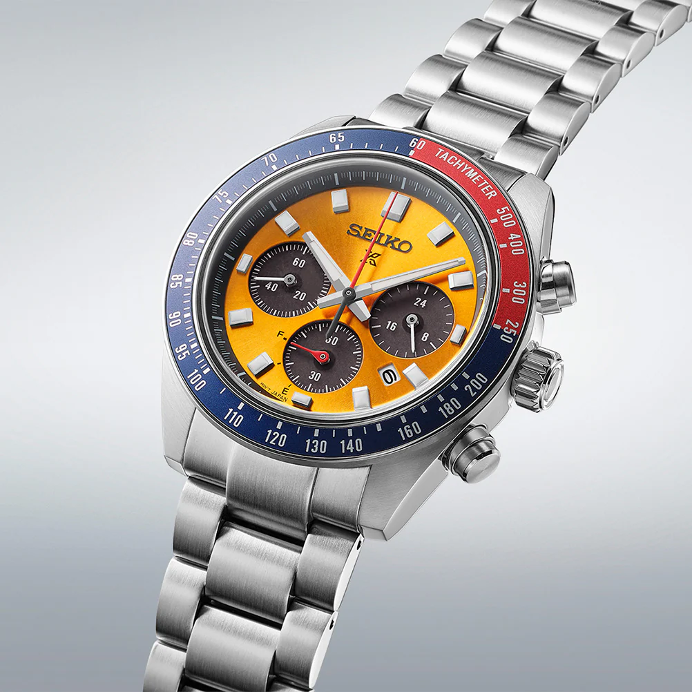  Shop Authentic Seiko Prospex Solar Chronograph 1969 Re-interpretation Orange Dial Silver Steel Strap Watch for Men - SSC947 - Luxxuri