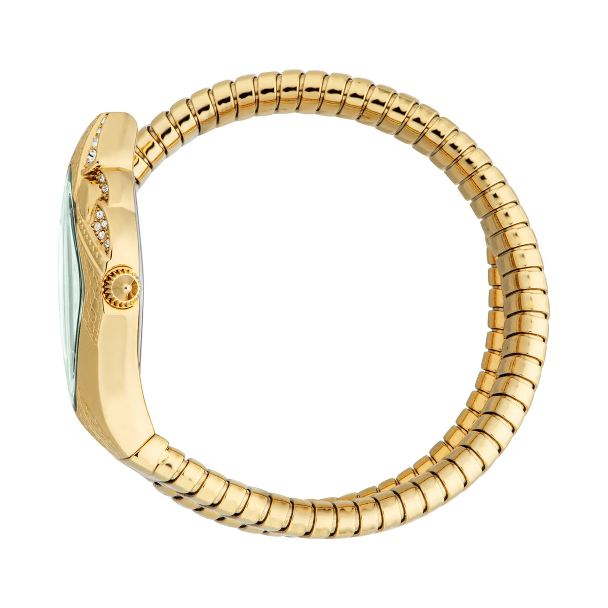 Just Cavalli Cristallo Green Dial Gold Steel Strap Watch for Women - JC1L307M0035