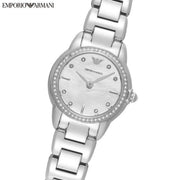 Emporio Armani Mia Mother of Pearl Dial Silver Steel Strap Watch for Women - AR11669