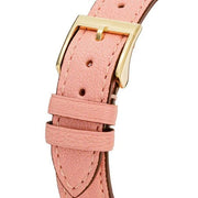 Gucci G Timeless Gold Dial Pink Leather Strap Watch for Women - YA1265041