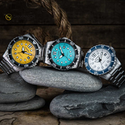 Citizen Mechanical Automatic Yellow Dial Silver Steel Strap Watch for Men - NJ0170-83Z