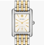 Tory Burch Eleanor White Dial Two Tone Steel Strap Watch for Women - TBW1070