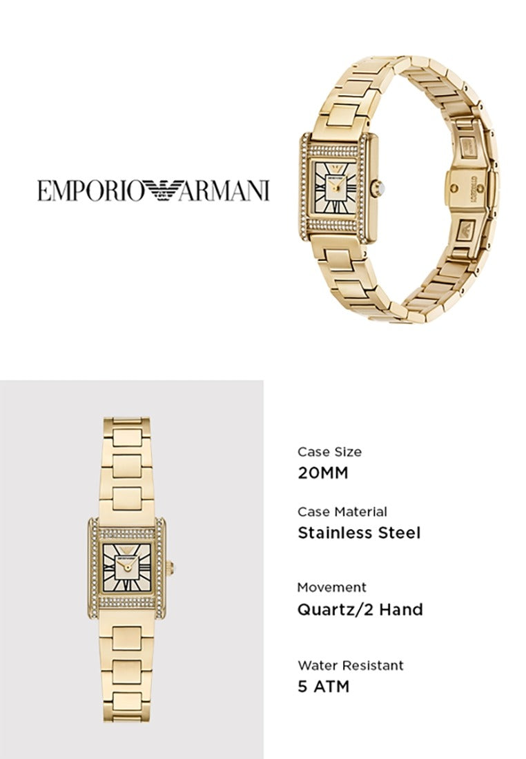  Shop Authentic Emporio Armani Genni Crystals Gold Dial Gold Steel Strap Watch for Women  - AR11663 - Luxxuri