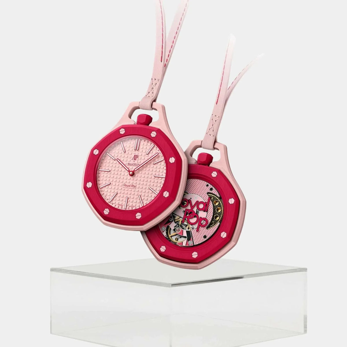 Swatch x AP Royal Pop Pink Dial Pink Lanyard Watch for Women - Otto Rosso