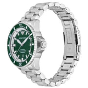 Emporio Armani Sea Explorer Green Dial Silver Steel Strap Watch for Men - AR60080
