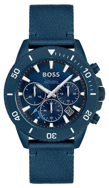  Shop Authentic Hugo Boss Admiral Chronograph Blue Dial Blue Nylon Strap Watch for Men - 1513919 - Luxxuri