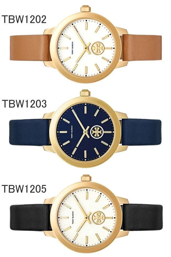 Tory Burch Collins Quartz White Dial Brown Leather Strap Watch for Women - TBW1202