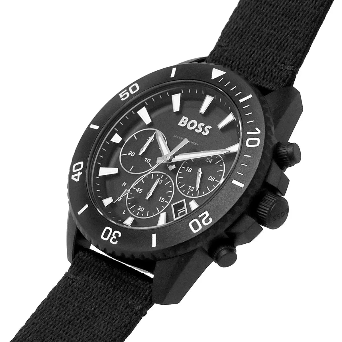  Shop Authentic Hugo Boss Admiral Chronograph Black Dial Black Nylon Strap Watch for Men - 1513918 - Luxxuri