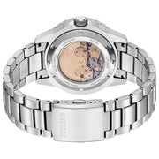 Citizen Mechanical Automatic White Dial Silver Steel Strap Watch for Men - NJ0171-81A