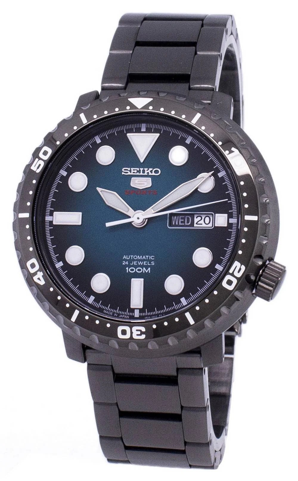  Shop Authentic Seiko 5 Sports Automatic Turquoise Dial Grey Steel Strap Watch for Men - SRPC65J1 - Luxxuri