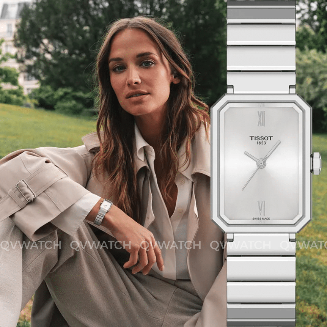 Tissot SRV Silver Dial Silver Steel Strap Watch for Women - T160.110.11.033.00