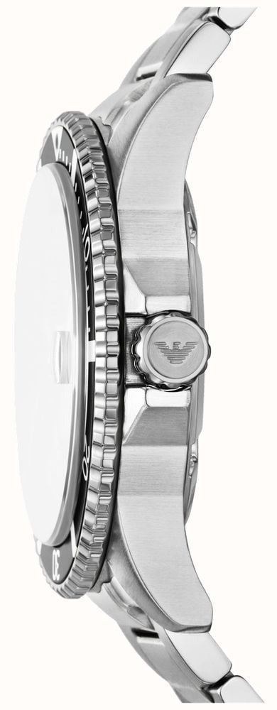 Emporio Armani World Explorer Silver Dial Silver Steel Strap Watch for Men - AR11683