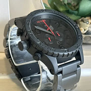 Nixon 51-30 Chronograph Black Dial Black Steel Strap Watch for Men - A083-2298
