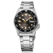 Seiko 5 Sports SKX Street Stonewash Black Dial Silver Steel Strap Watch for Men - SRPL79K1