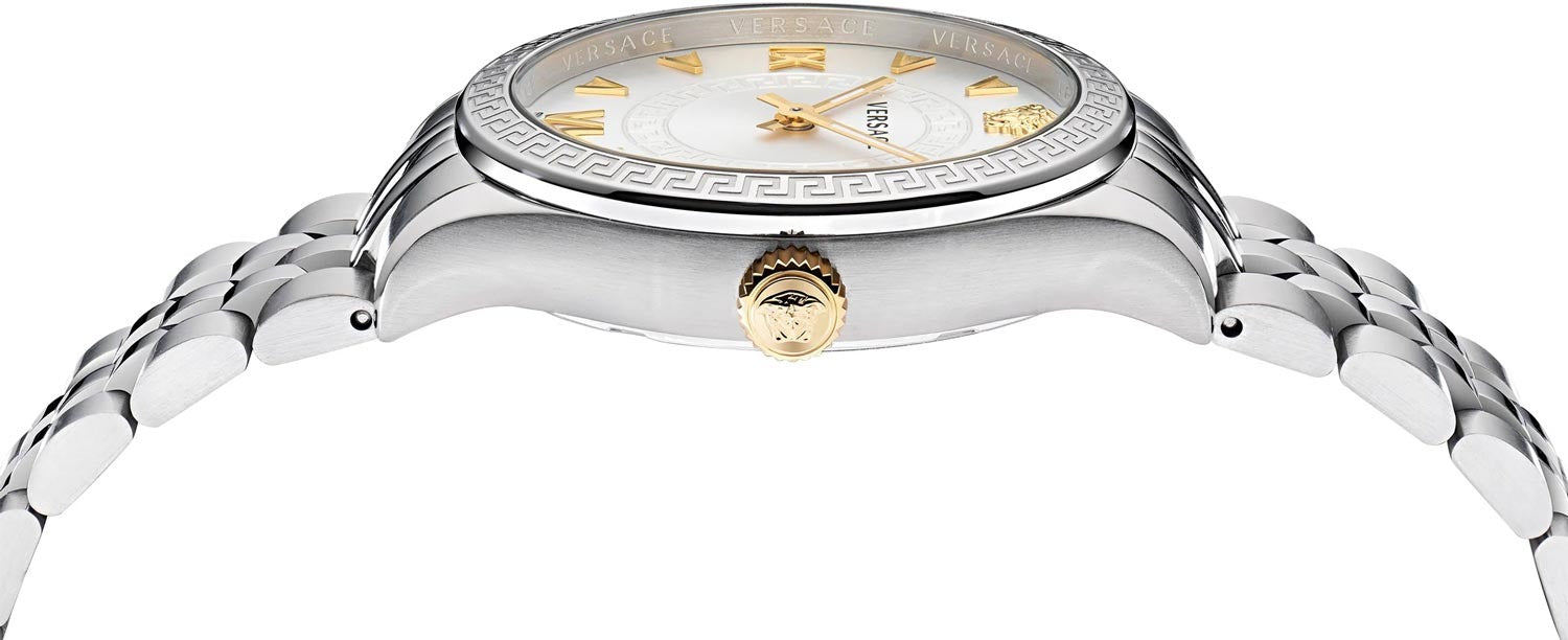  Shop Authentic Versace Hellenyium Quartz Silver Dial Silver Steel Strap Watch for Women - VE2S00322 - Luxxuri
