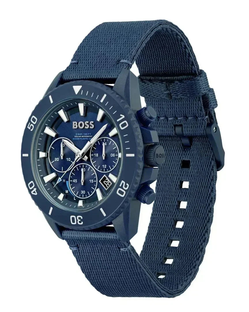  Shop Authentic Hugo Boss Admiral Chronograph Blue Dial Blue Nylon Strap Watch for Men - 1513919 - Luxxuri