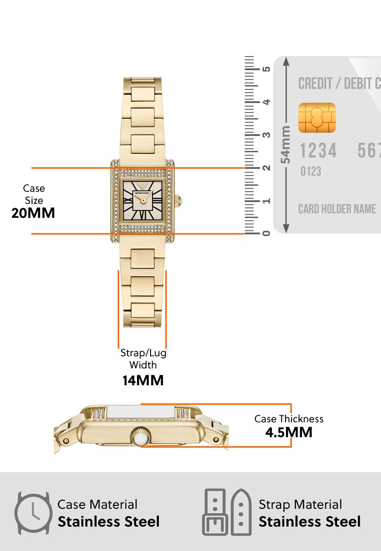  Shop Authentic Emporio Armani Genni Crystals Gold Dial Gold Steel Strap Watch for Women  - AR11663 - Luxxuri