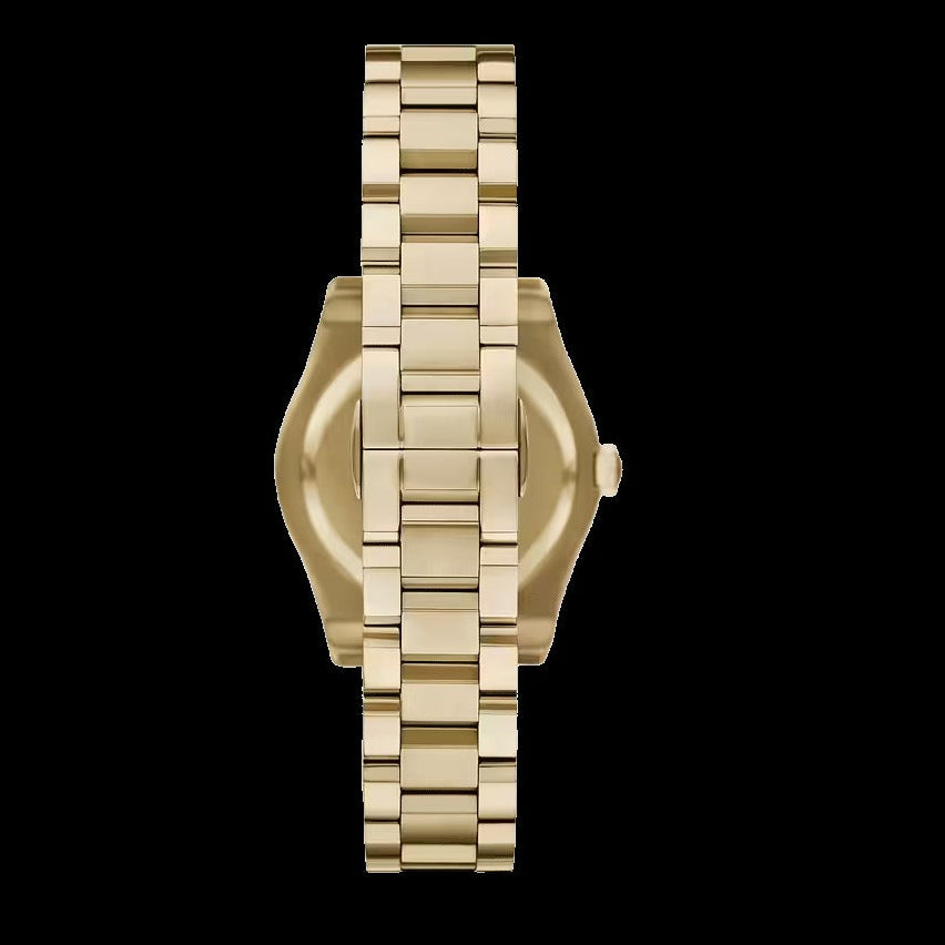 Emporio Armani Federica Mother of Pearl White Dial Gold Steel Strap Watch for Women - AR11657