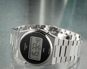 Tissot Digital Quartz Black Dial Silver Steel Strap Watch for Men - T137.463.11.050.00