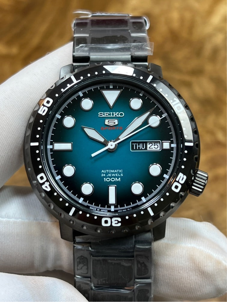  Shop Authentic Seiko 5 Sports Automatic Turquoise Dial Grey Steel Strap Watch for Men - SRPC65J1 - Luxxuri