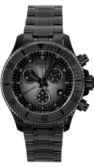 Tissot Seastar 1000 Chronograph Black Dial Black Steel Strap Watch for Men - T120.217.33.061.00