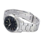 Seiko 5 Sports Flieger Automatic Black Dial Silver Steel Strap Watch for Men - SRPH27K1