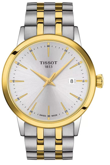 Tissot Classic Dream Silver Dial Two Tone Steel Strap Watch for Men - T129.410.22.031.00