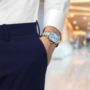 Tissot PR 100 Chronograph Light Blue Dial Silver Steel Strap Watch for Men - T150.417.11.351.00